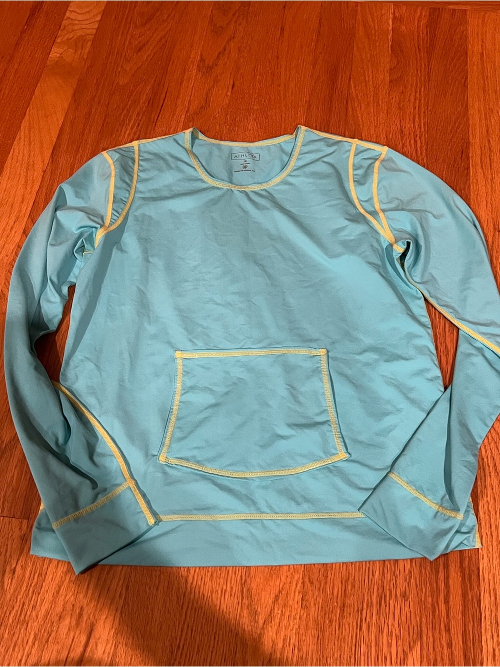Athleta Light Blue Tank with Yellow Trim